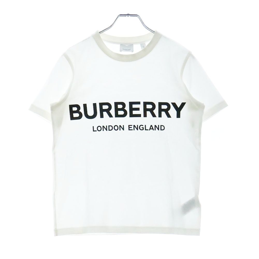 BURBERRY バーバリー ロゴプリント クルーネック 半袖Tシャツカットソー ホワイト 8008894 レディース