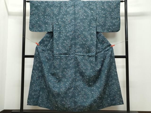 平和屋着物▽上質な紬 単衣 成物 正絹 逸品 BAAS1494ow