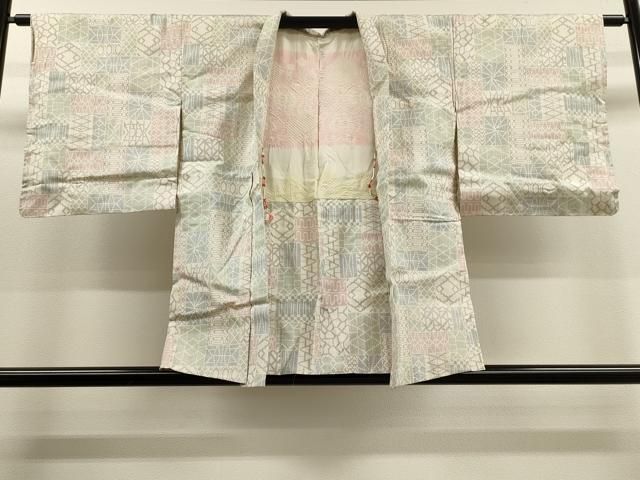 平和屋着物羽織　本場大島紬　白大島　7マルキ　吉祥文　正絹　逸品　CAAL4103dy