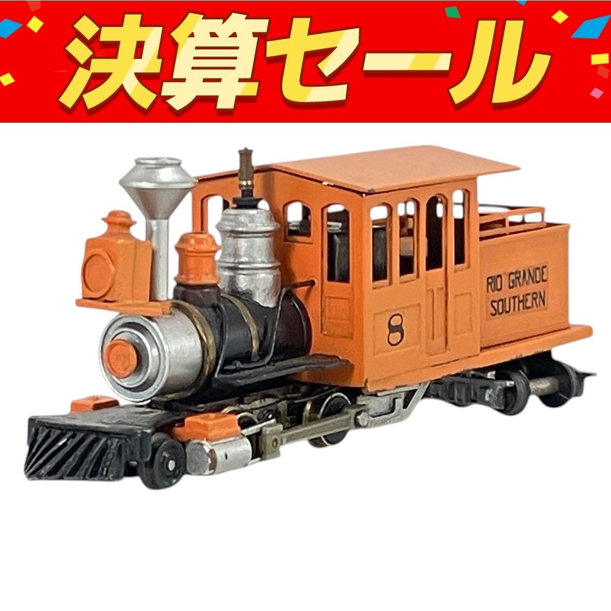 メーカー不明 リオ グランデ サザン鉄道 8号機関車 HOn3スケール 塗装済み品 鉄道模型 ジャンク W10142680