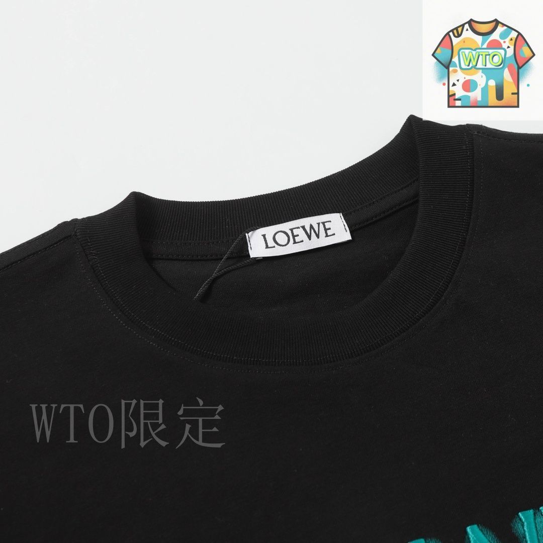 LOEWE カラフルロゴ ブラックTシャツ LOEWE ブラック Tシャツ フロントMサイズ - メルカリ
