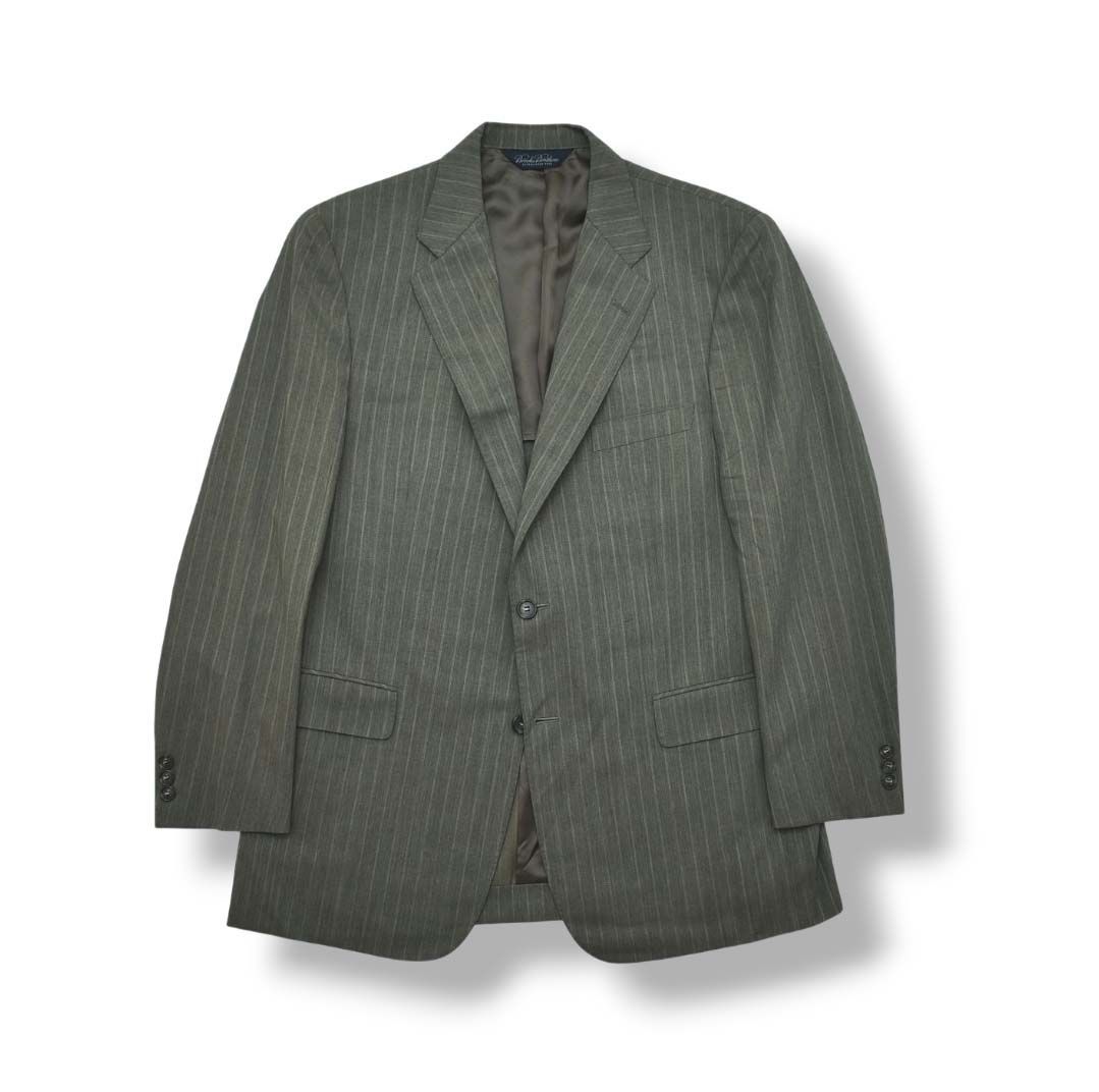 【美品】ブルックスブラザーズ　パンツスーツ　セットアップ　グレー　ストライプ ウール ピンストライプ シングル2釦スーツ Classic | Brooks