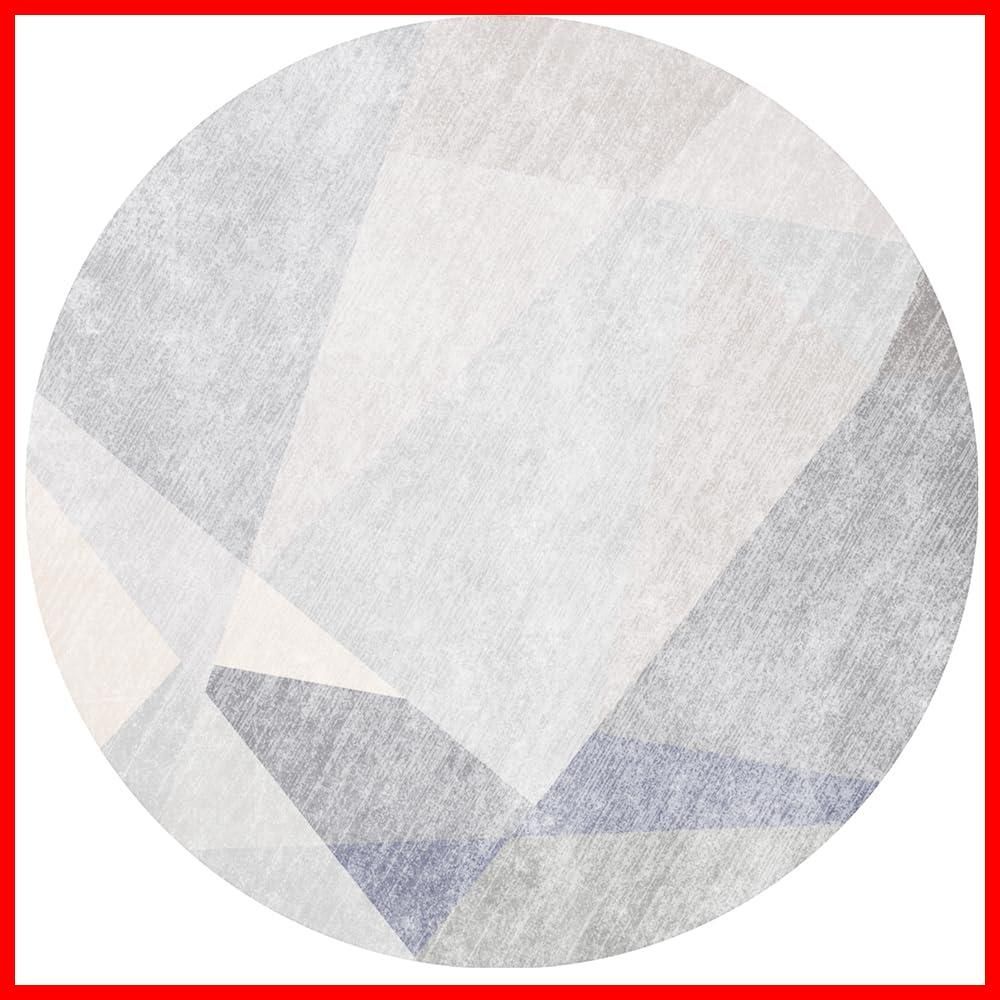 即発送 グレー オールシーズン 滑り止め付き 洗える 短絨 カーペット 北欧 おしゃれ ラグマット ラグ 円形 KADASIDA