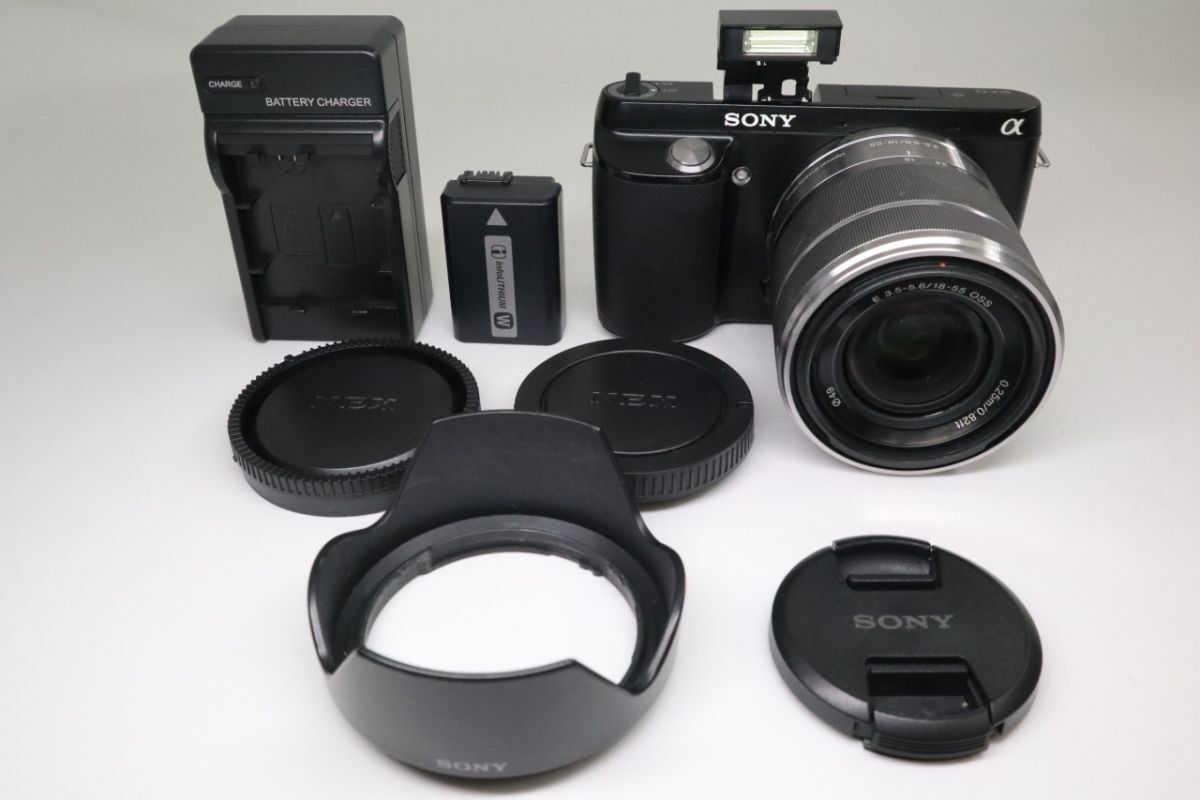 Sony ソニー α アルファ NEX-F3 ブラックボディ ミラーレス一眼カメラ E 18-55mm F|3.5-5.6 OSS f01854