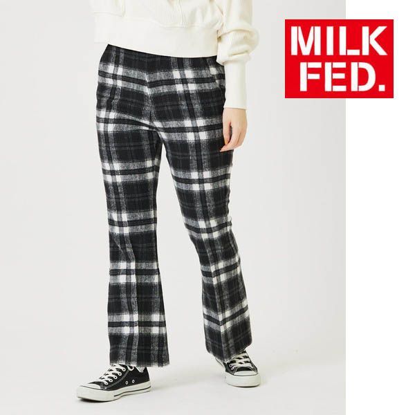 パンツ ミルクフェド MILKFED PLAID FLARE PANTS 103234031008