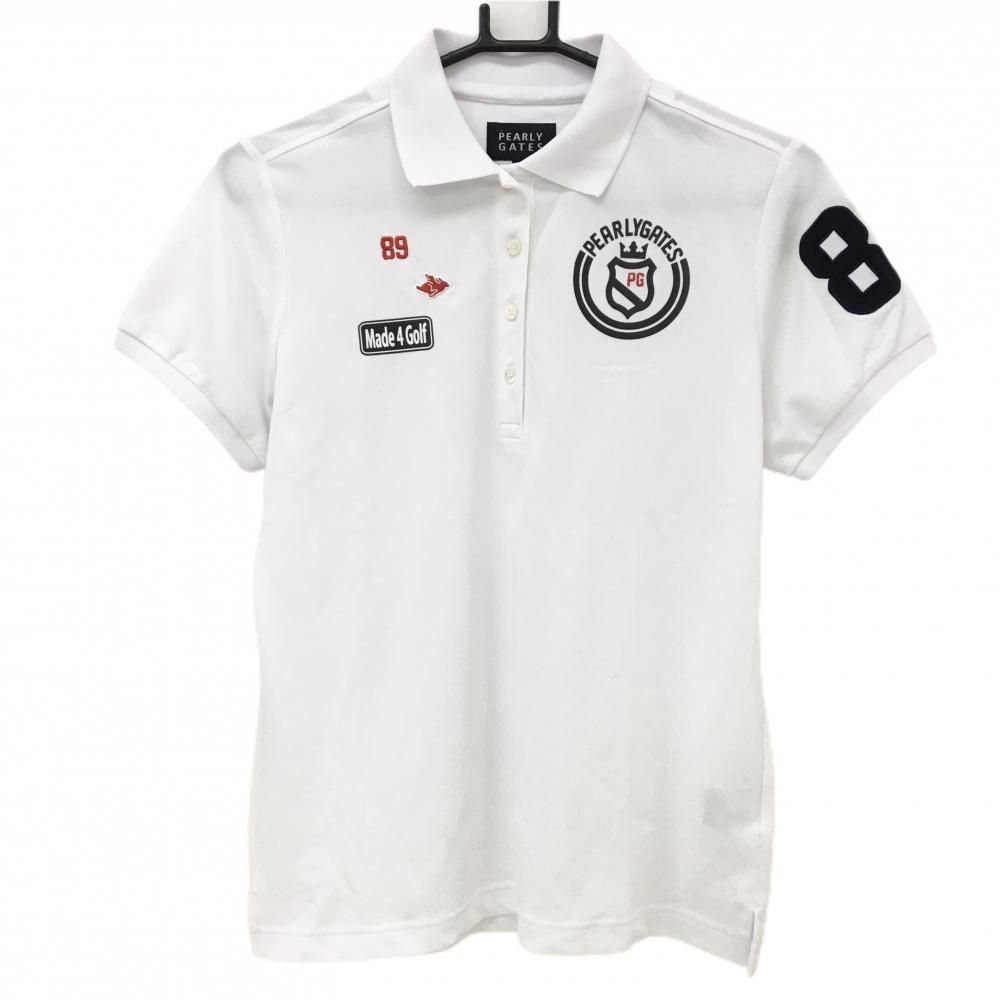 パーリーゲイツ  ポロシャツ　白 パーリーゲイツ 美品 半袖ポロシャツ 白 ホワイト 1（M ）055-4160516