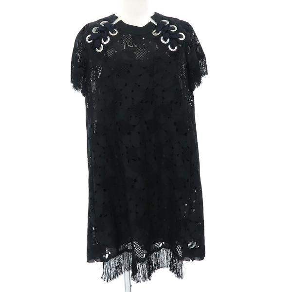 サカイ ワンピース 黒 1 レディース sacai サカイ ブラック SCW-044  