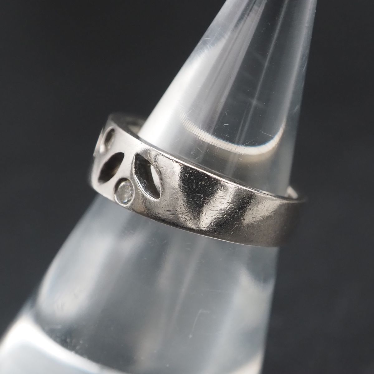 シルバーリング ダイヤモンド風 F978 ダイヤモンド風 Rose SILVER刻印 リング リーフ デザイン