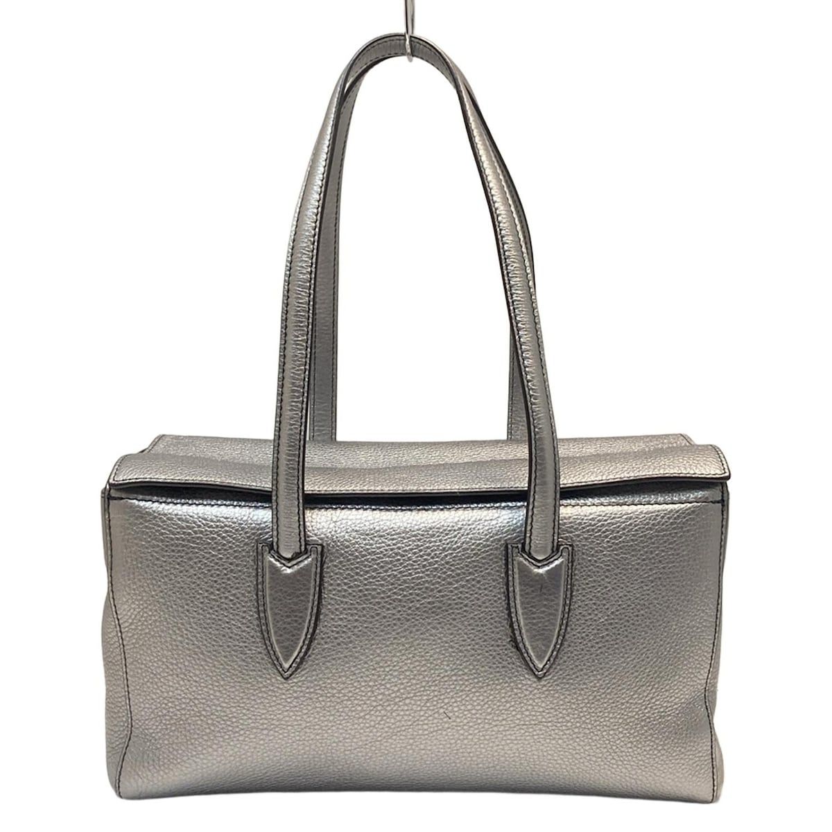 Max Mara マックスマーラ ショルダーバッグ - シルバー ポーチ着脱可 レザー
