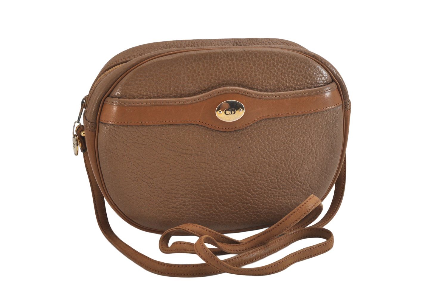 Christian Dior ディオール ショルダークロスボディーバッグ 財布 レザー ブラウン 6313M