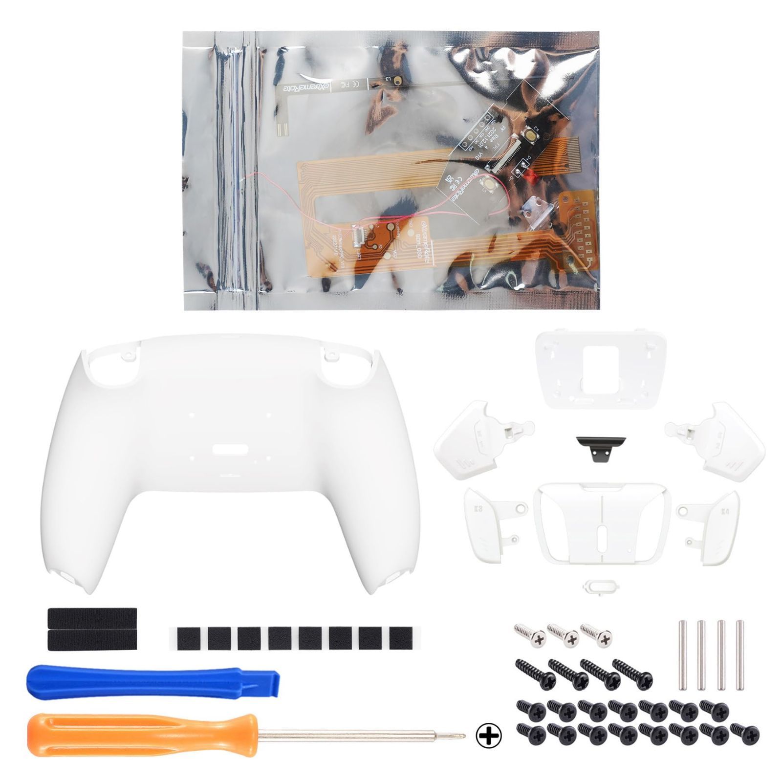 ホワイト コントローラーではない。eXtremeRate ps5コントローラー（BDM-030u0026BDM-040）に対応用ピュアカラーABSプラスティック製RISE4背面リマップキット、ps5コントローラー用アップグレードボー