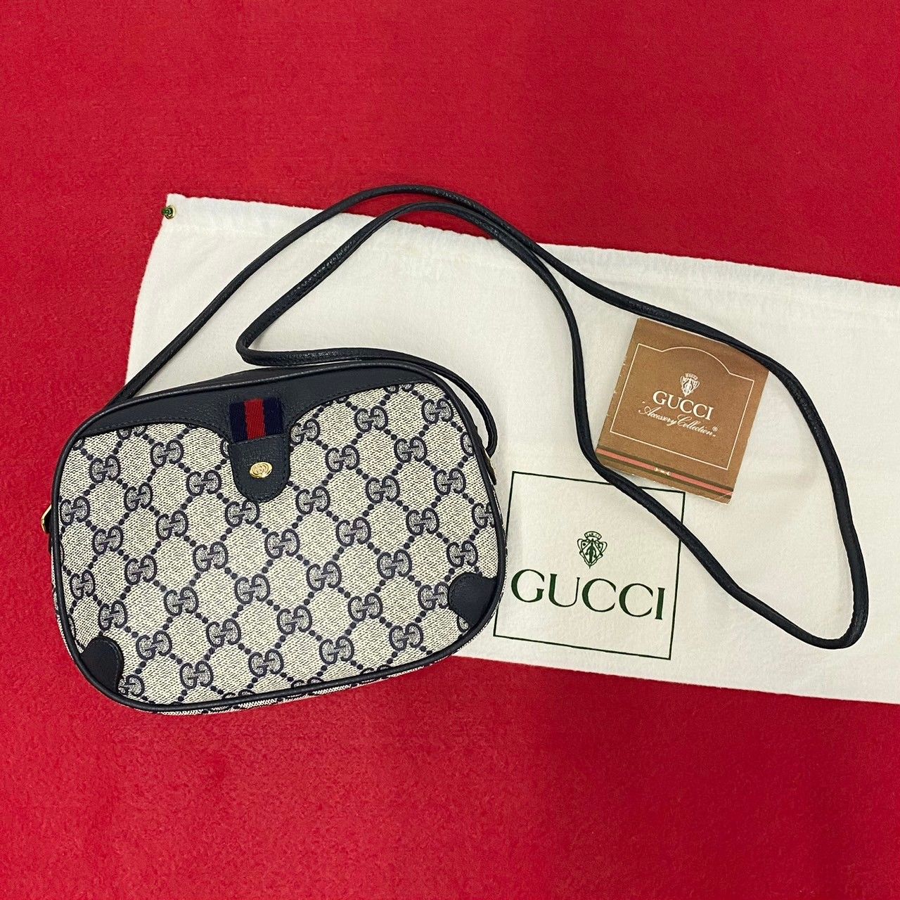 貴重 ほぼ 未使用 GUCCI オールド グッチ シェリーライン トート