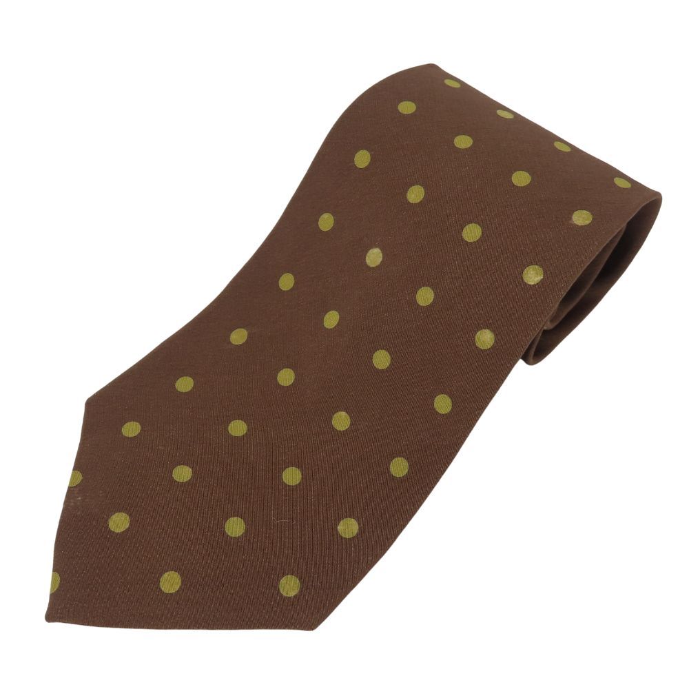 中古】 ジョルジオアルマーニ ネクタイ ドット柄 シルク ブラウン