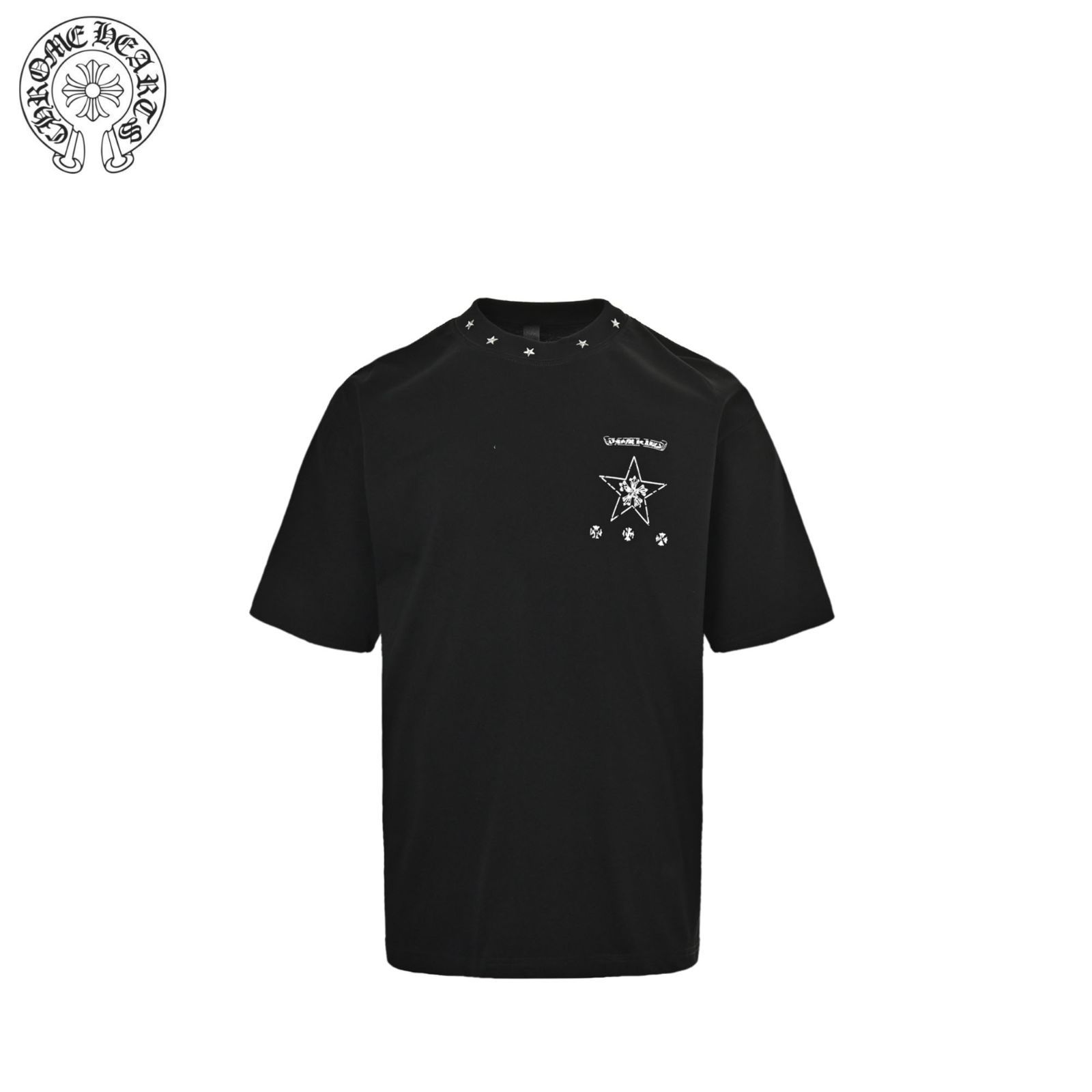 今日 Chrome Hearts 25SS モザイク梵文スタープリント T シャツ-1