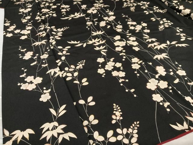 平和屋着物○上質な小紋 笹梅花文 黒地 正絹 逸品 AAAZ0020zg - メルカリ