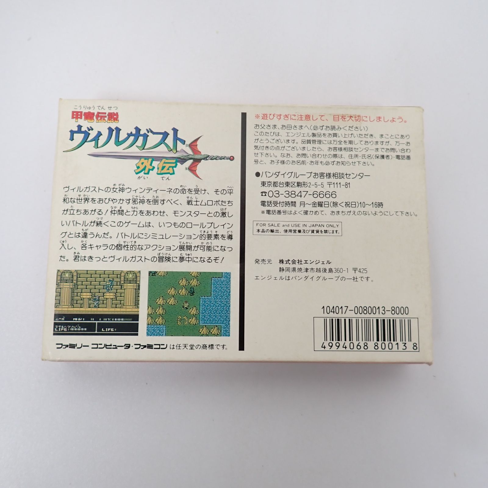 甲竜伝説ヴィルガスト外伝　ファミコン　説明書のみ FC 甲竜伝説 ヴィルガスト外伝 箱 説明書付き ファミコン