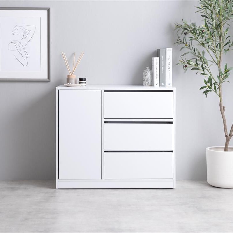 コンパクト チェスト 幅80cm キャスター付 キャビネット リビング収納 収納家具 タンス たんす