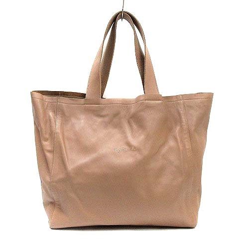 アニエスベー agnes b. PETER トートバッグ ソフトレザー 牛革 ロゴ