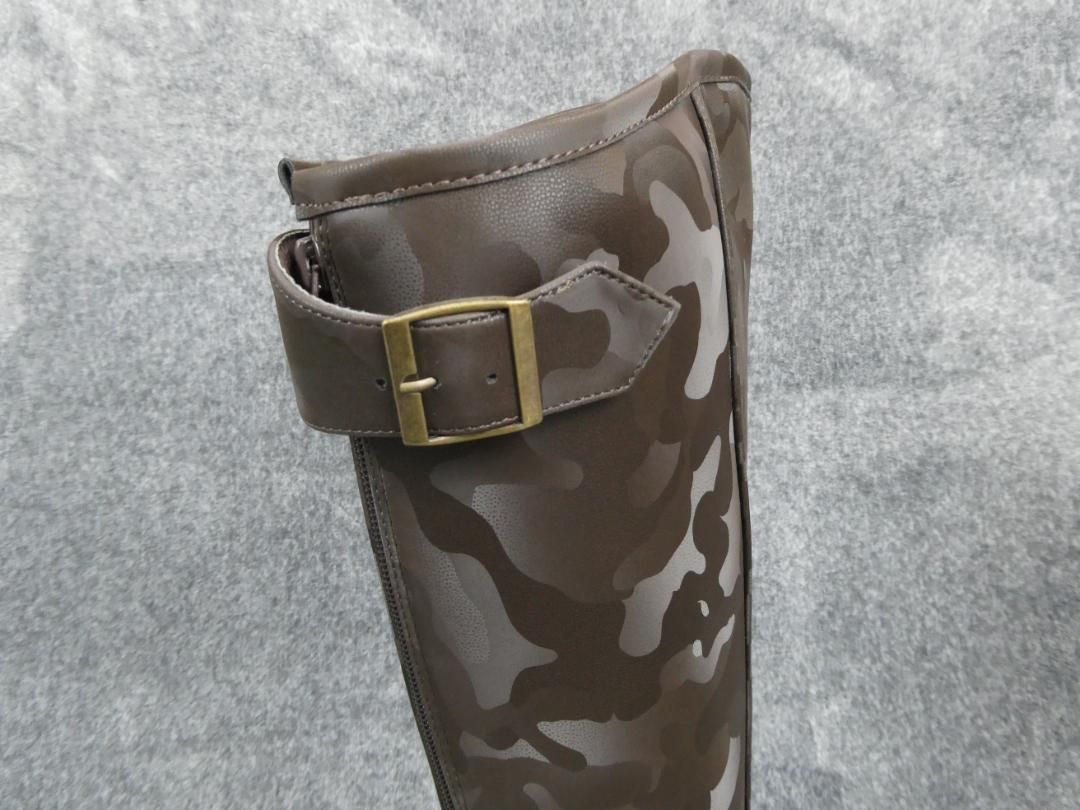 特攻ブーツ 27.0cm 迷彩 茶 / カモフラ 斜め カット ライダー