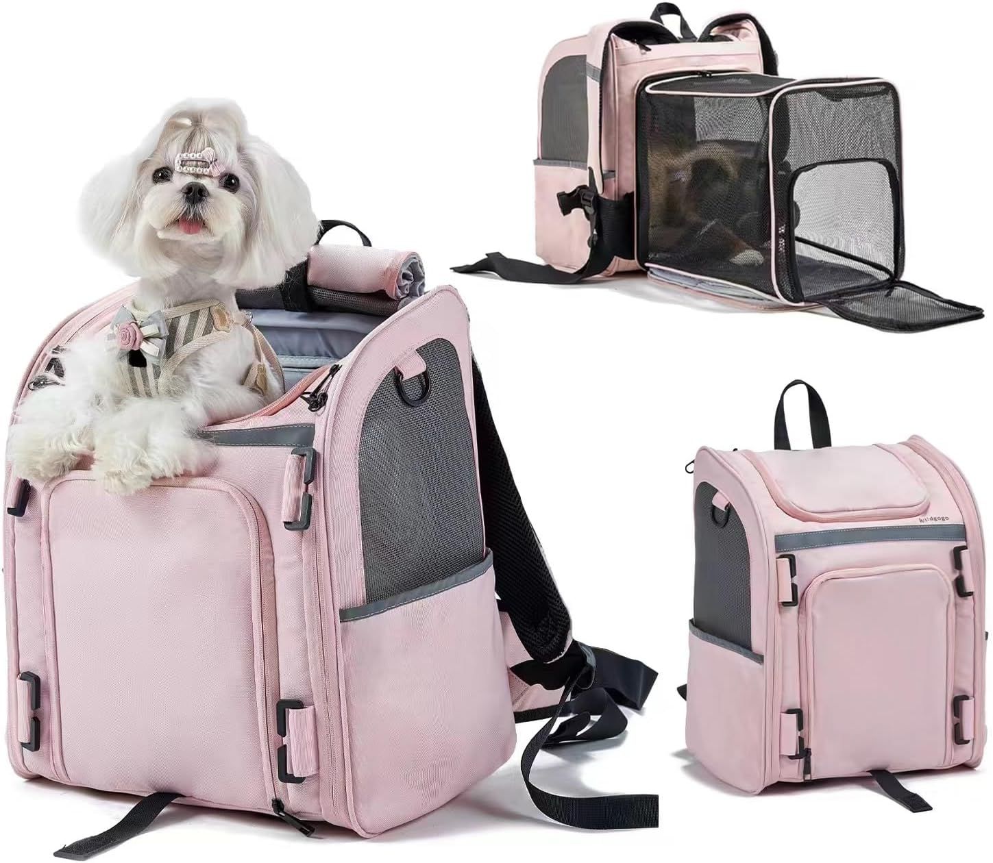 中型犬用メッシュ窓付きキャリーバッグ (フォルダブルペットキャリア