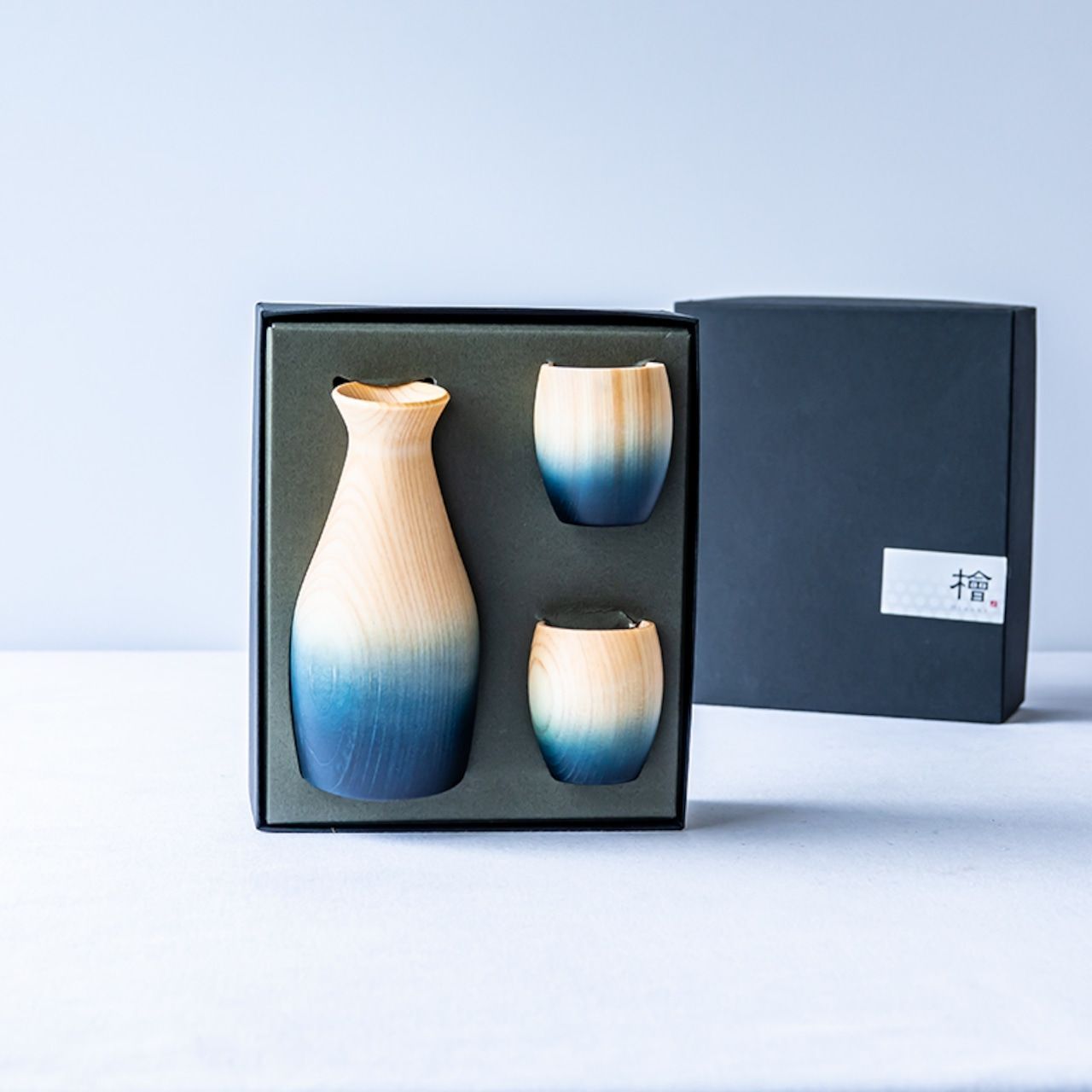 藍染檜 酒器セット / Indigo Hinoki Sake Cup Set 【公式通販】