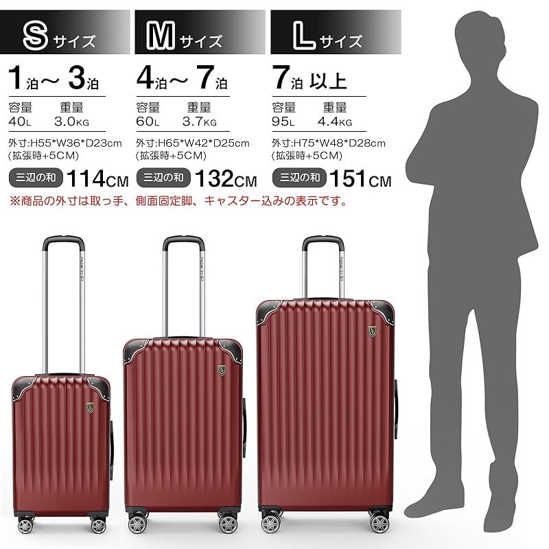 New Trip スーツケース キャリーケース 大型 キャリーバッグ 拡張機能付き 超軽量 耐衝撃 静音 360度回転 ダブルキャスター T New Trip] スーツケース 大型 キャリーケース アルミフレームタイプ