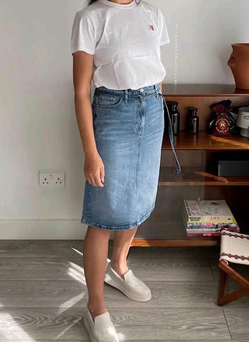 ARKET アーケット デニム ミディ スカート インディゴ 34 サイズ