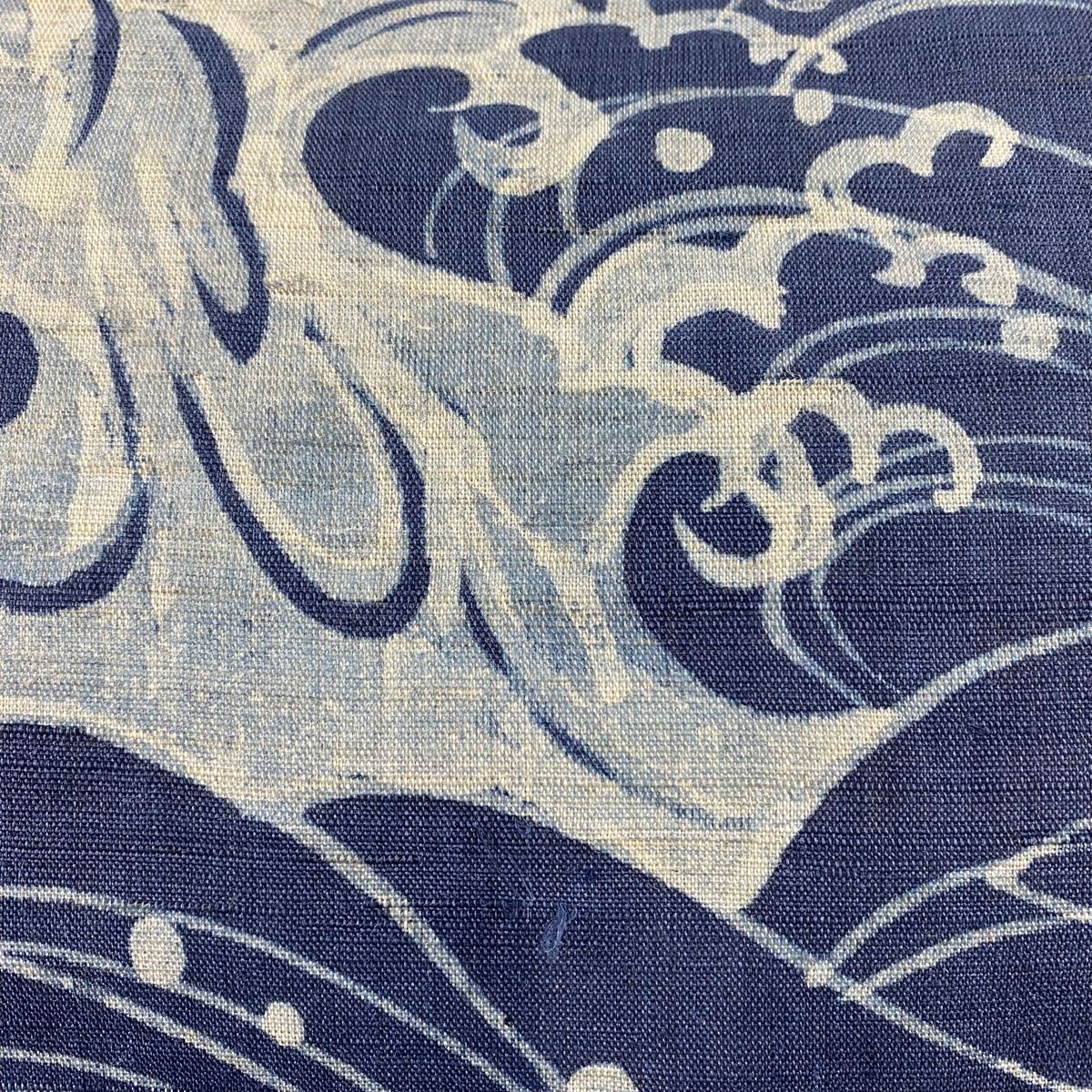 袋帯 名品 夏帯 波頭 流水 紺色 お太鼓柄 麻 【中古】 - メルカリ 