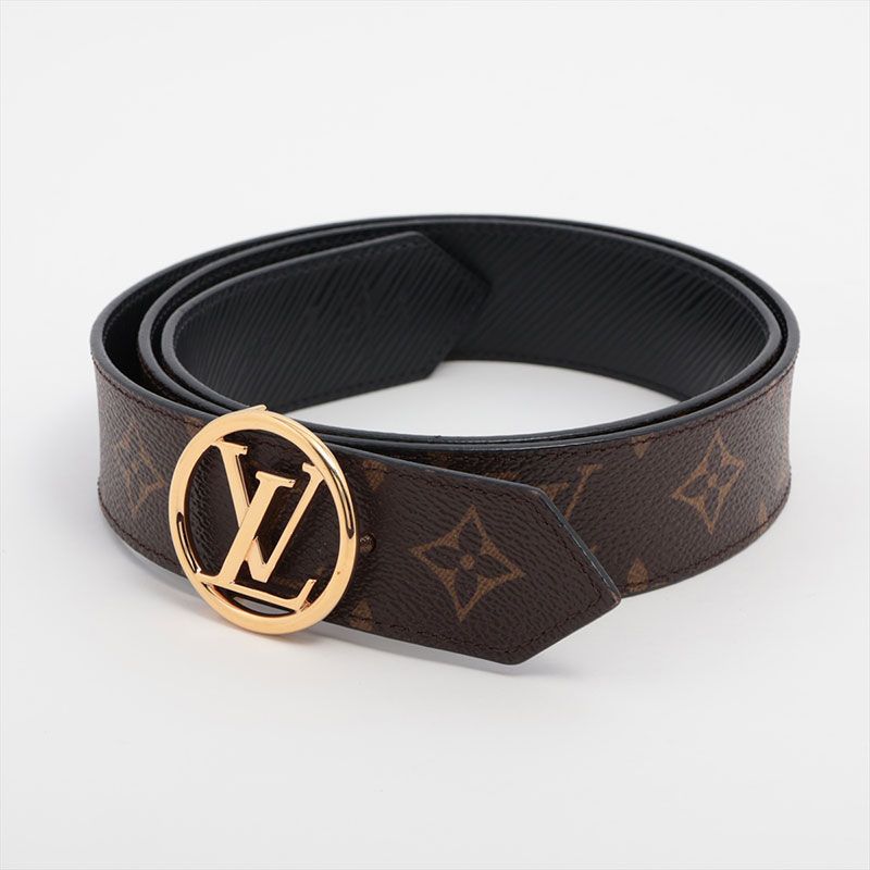 美品】ルイヴィトン ベルト サンチュール LV サークル 40MM M0129 超