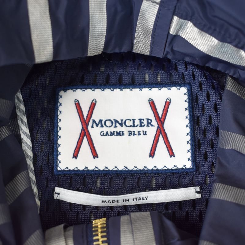 モンクレール MONCLER ガムブルー GAMME BLEU 16SS ナイロン ジャケット フーディー ストライプ 0 紺 ネイビー  B13914102000 68606 - メルカリ