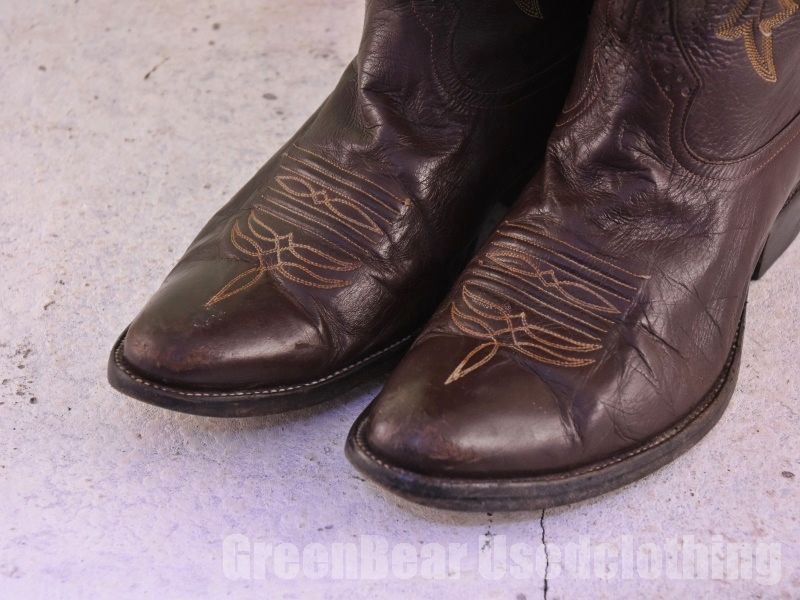 USA製 Rios of Mercedes 高級 ビンテージ ウエスタンブーツ 茶 メンズ  