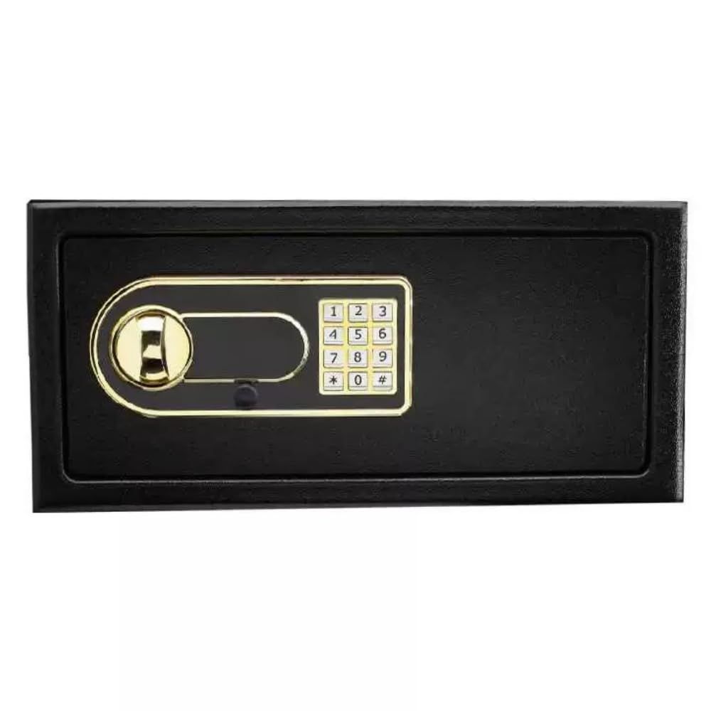 新着商品 金庫 家庭用 小型 防犯金庫 A4書類横収納 19L 鍵-緊急電池ボックス付 テンキー式 床 壁に固定 safe 事務所 店日本語説明書付き 2033EB