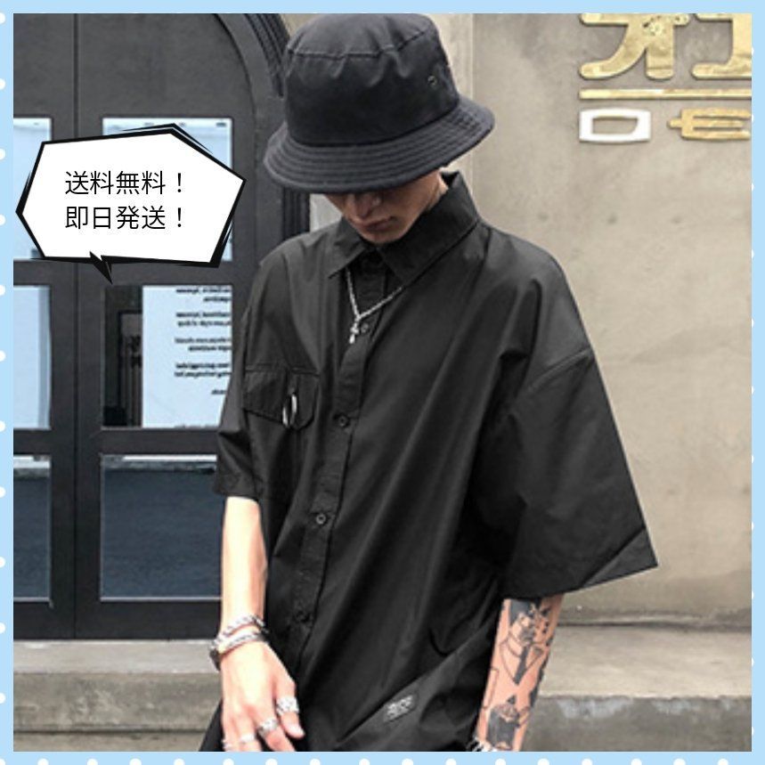 【ジョンローレンスサリバン】M　半袖シャツ　黒　ブラック　シンプル　カジュアル