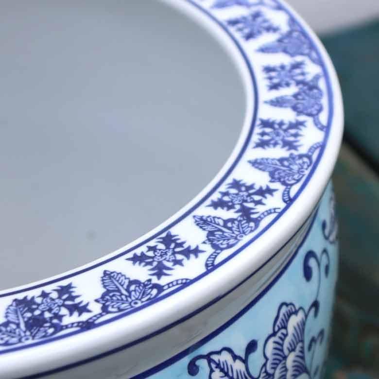 水鉢 大型 水色牡丹 10号 睡蓮鉢 火鉢 水連鉢 和モダン ビオトープ 水鉢 大型 洋蓮青 大 10号 火鉢 鉢カバー プランターカバー プランター