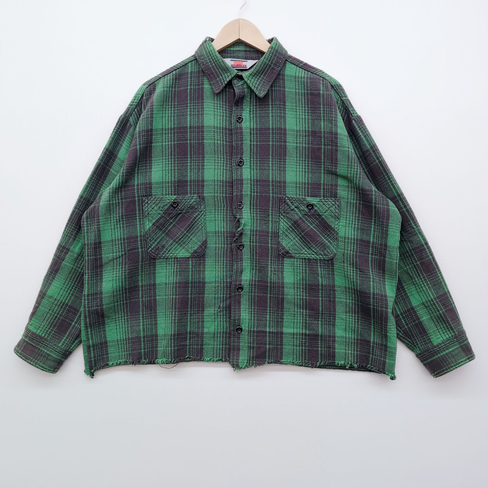 SAINT MXXXXXX/ｾﾝﾄﾏｲｹﾙ/M/FRANNEL CHECK SHIRTS/ﾌﾗﾝﾈﾙﾁｪｯｸｼｬﾂ/GREEN 