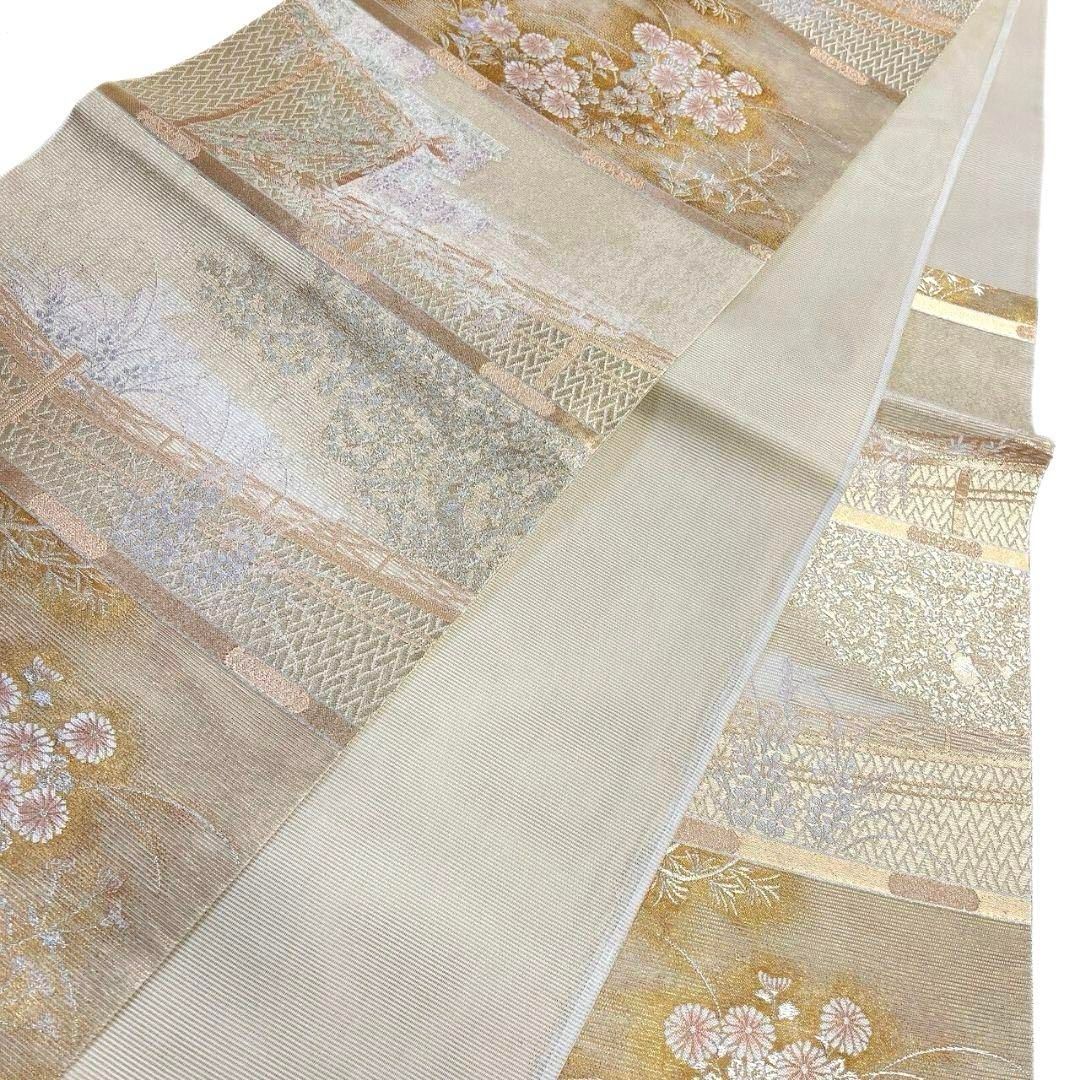 未着用 藤の花 楓 菊花 桔梗 金糸 袋帯 着物 041a p - メルカリ
