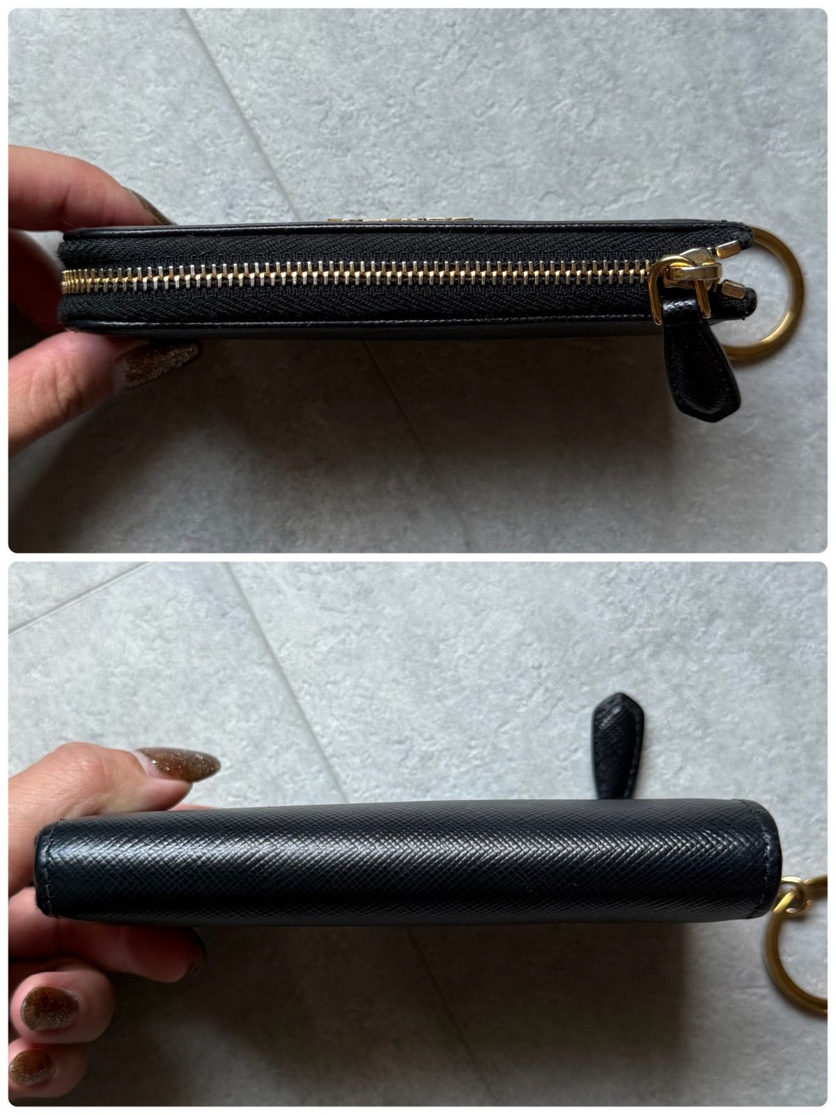 PRADA プラダ コインケース キーリング付き サフィアーノレザー