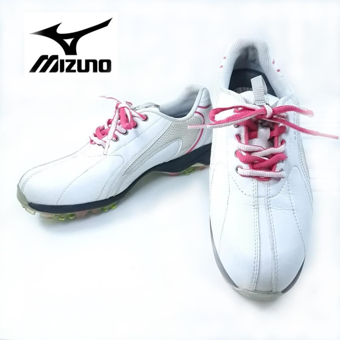 【未使用】ミズノ mizunoゴルフシューズ サイズ23.0cm レディース茶 ミズノ MIZUNO PS-023 ゴルフシューズ 22.5cm スパイクレス 軽量