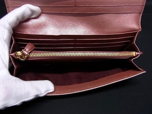PRADA プラダ サフィアーノレザー 長財布 ピンク ゴールド PRADA プラダ サフィアーノレザー 長財布 ピンク ゴールド