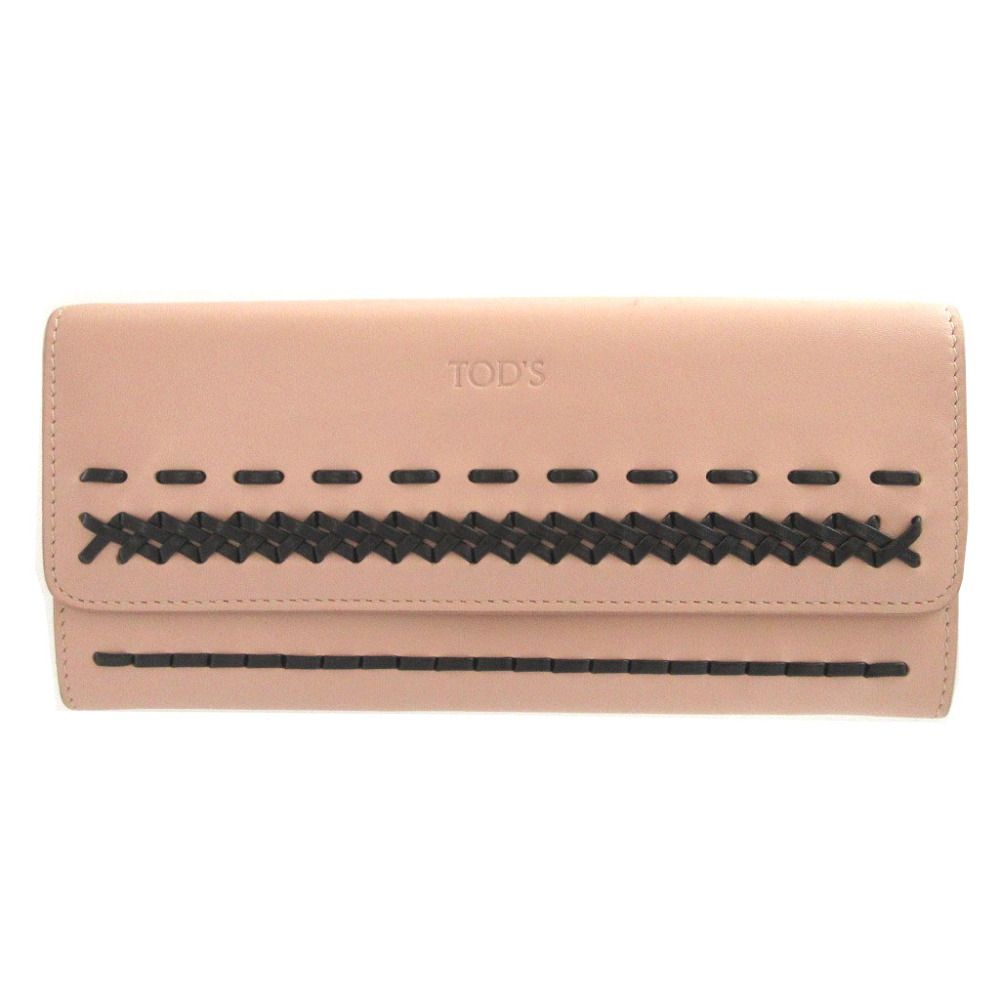 トッズ レザー ピンク 2つ折り長財布 財布 0593 TOD’S