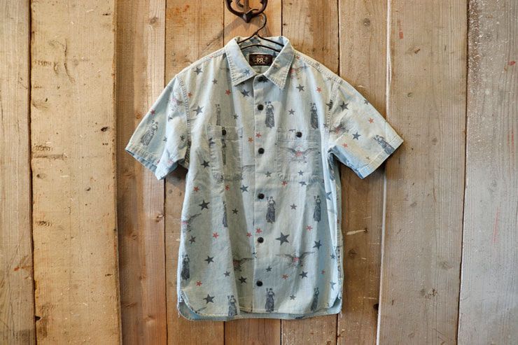 RRL(ダブルアールエルラルフローレン):半袖 シャンブレー シャツ
