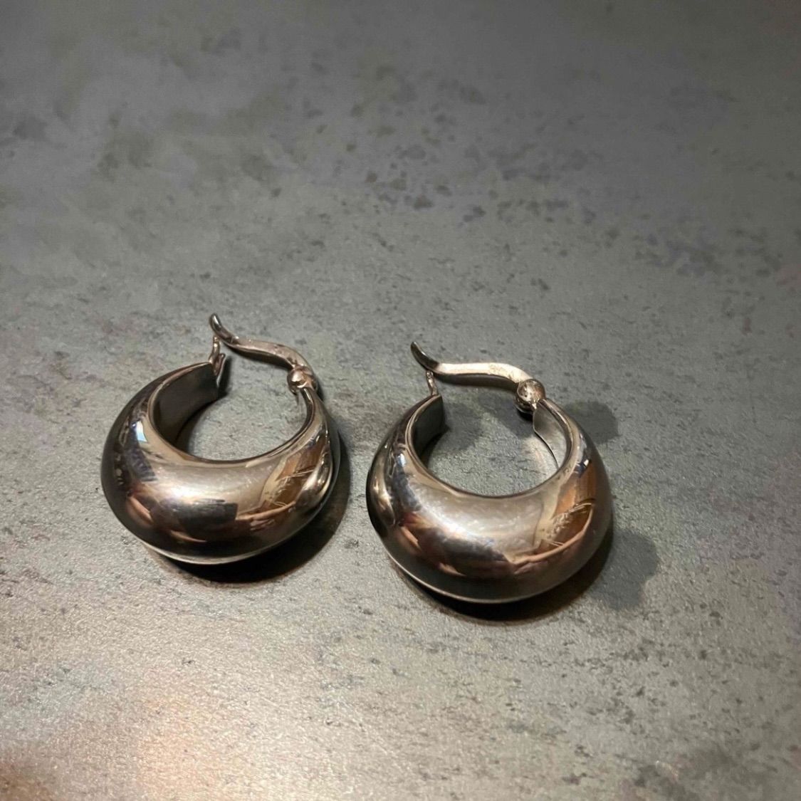 SILVER925 WIDE HOOP EARRINGS /シルバー/ピアス