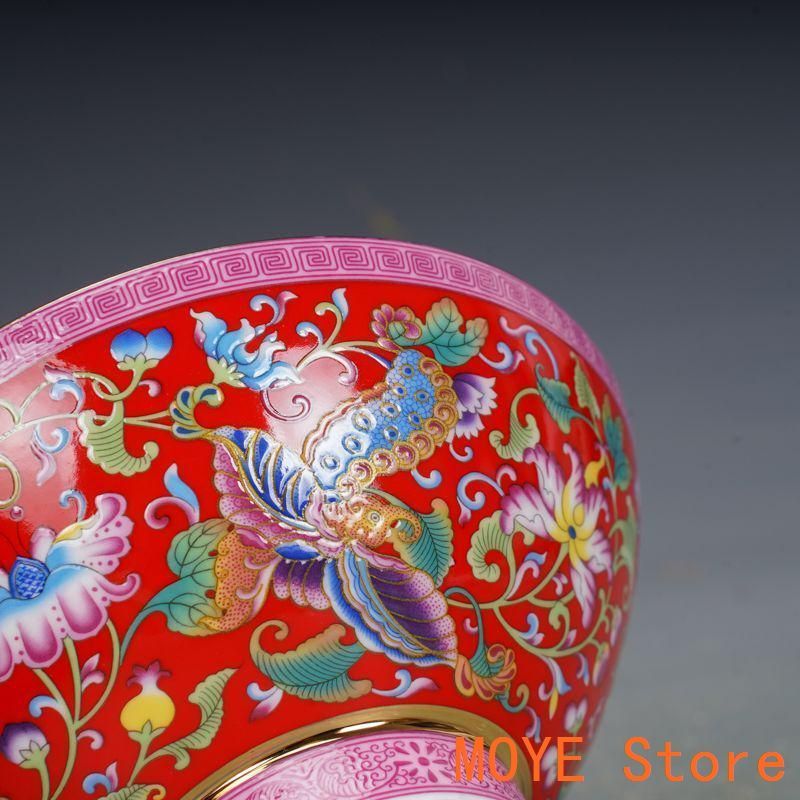 清乾隆磁器琺瑯彩花碗 景徳鎮 陶磁器 装飾品 現代工芸品 美術品 置物 清乾隆磁器藍地琺瑯彩花鳥紋四方瓶 景徳鎮 陶磁器 装飾品 現代