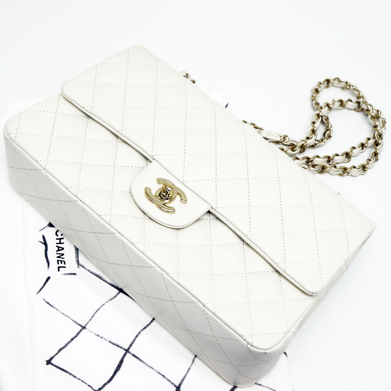 25A♥毎日使いたい頼れる名品 CHANEL 2WAY ショルダー CHANEL 25クルーズ チェーンクラッチ イエロー グリーン (CHANEL