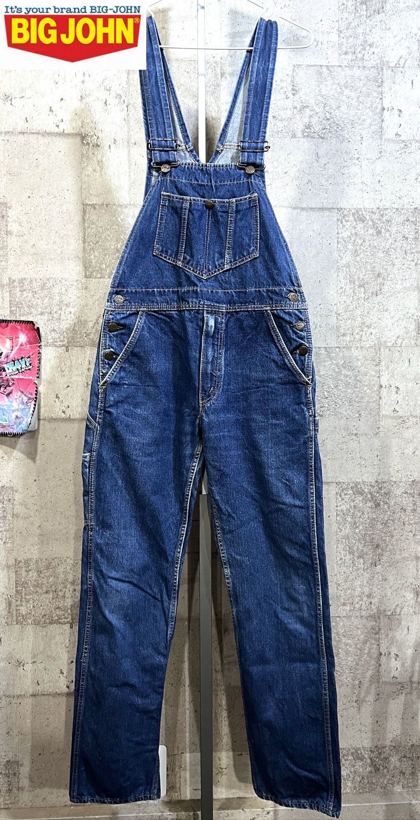 70'S ビッグジョン 国産 デニム オーバーオール W32 BIG JOHN 70'S ビッグジョン 国産 デニム オーバーオール W32 BIG JOHN