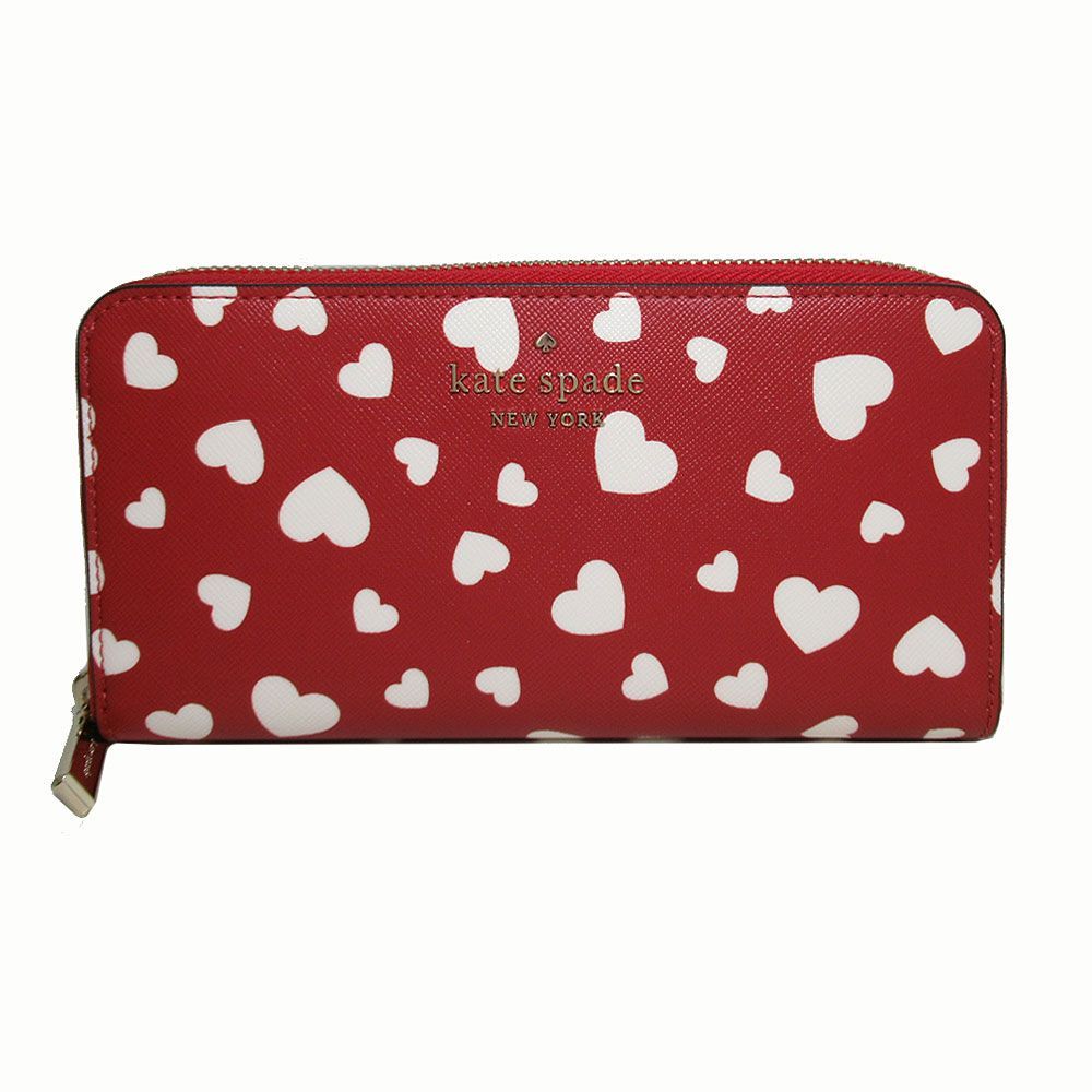 ケイトスペード 長財布 kate spade ステイシー ハートプリント /新品