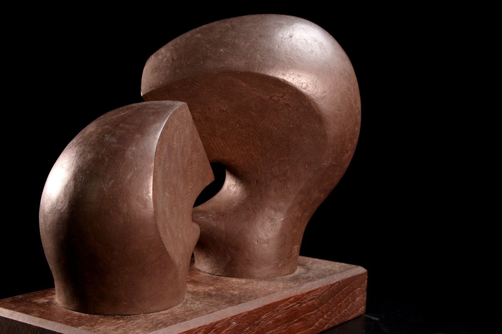 現代彫刻家 小谷謙 ブロンズ製 「和」 置物 オブジェ 30cm 5297g