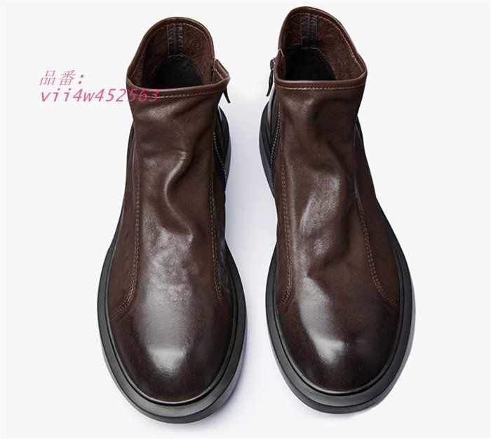 ショートブーツ 牛革