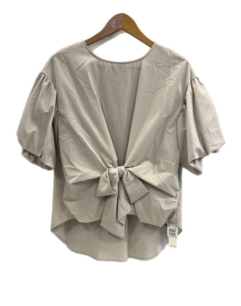 中古】フェンネル FENNEL バルーンスリーブブラウス リボン グレージュ