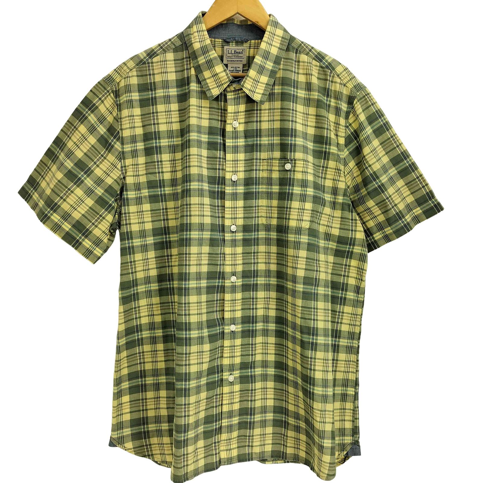 エルエルビーン L.L.Bean 半袖 コットン チェックシャツ メンズ import：L 